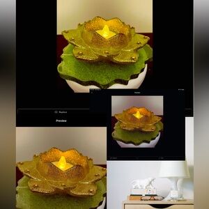 3 Lotus Tea Light Holders | Handmade Resin Candle Decor Luminarias
